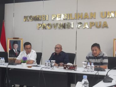 KPU Provinsi Papua saat menggelar konferensi pers / Dok. Rakyatpapua