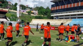 Skuad Persipura saat berlatih di Stadion Mandala / Dok. Persipura 