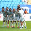 Para pemain PSBS Biak Numfor saat melakukan selebrasi