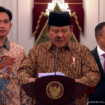 Presiden Prabowo Subianto saat berpidato/ Dok BPMI Setpres