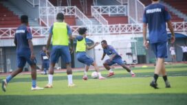 Skuad Persipura berlatih jelang menghadapi Persipa Pati 