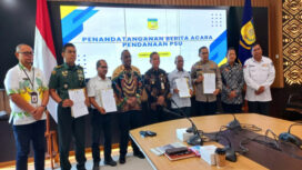 Usai penandatanganan berita acara pendanaan PSU - dok Papua.go.id