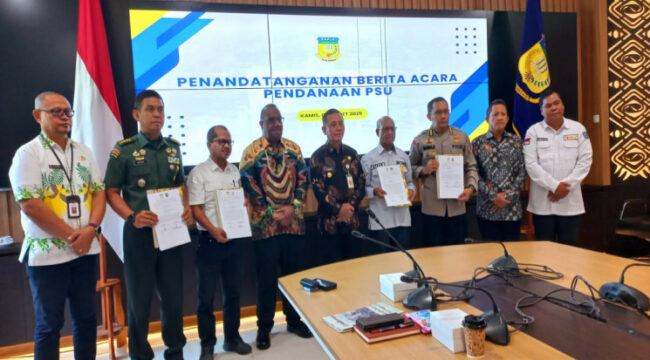 Usai penandatanganan berita acara pendanaan PSU - dok Papua.go.id