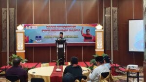 H. Jayakusuma saat memberikan sambutan pada rapat koordinasi dan buka puasa bersama NPCI Papua