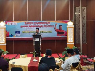 H. Jayakusuma saat memberikan sambutan pada rapat koordinasi dan buka puasa bersama NPCI Papua