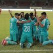 Para Pemain PSBS Biak saat berselebrasi 
