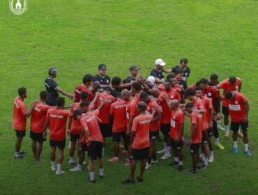 Skuad Persipura usai berlatih 