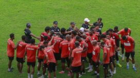 Skuad Persipura usai berlatih 