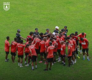 Skuad Persipura usai berlatih 