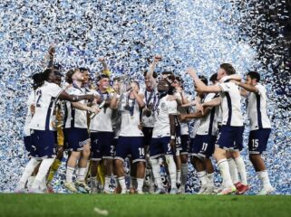 Selebrasi Skuad Timnas Inggris U-21 usai menjuarai Euro U-21
