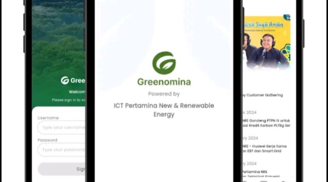 Tampilan aplikasi Greenomina Pertamina 