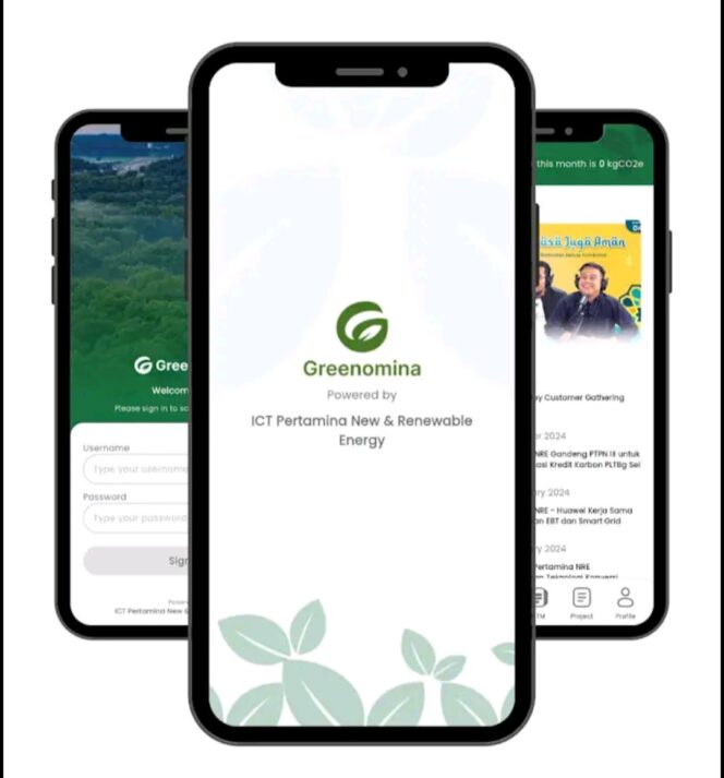 
					Tampilan aplikasi Greenomina Pertamina 