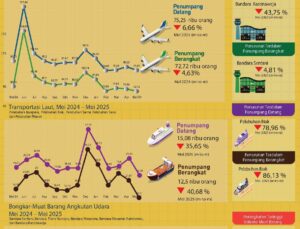 Grafik perkembangan transportasi di Provinsi Papua yang diterbitkan BPS Papua