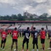 Skuad Persipura seusai berlatih di Stadion Mandala 