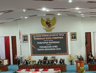 Suasana rapat paripurna DPR Papua Bahas Perubahan APBD 2025  