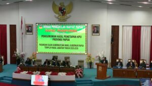 Rapat Paripurna Pengumuman Hasil Penetapan KPU Provinsi Papua 