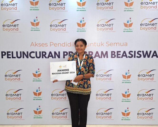 
					Yuliana Regina Nelce Manobi penerima beasiswa Eramet Beyond 
