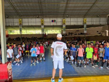 Seleksi Timnas Futsal U-16 dan U-19 yang digelar oleh AFP Papua di Lapangan Mutiara Hitam, Kota Jayapura 