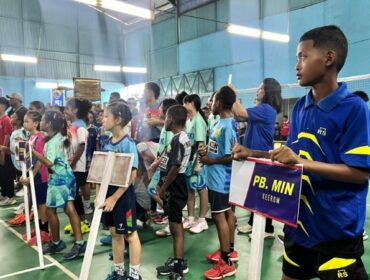 Peserta kejuaraan bulutangkis se-tanah Papua mandala series 2025