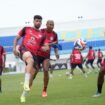 Pemain Persipura menjalani sesi latihan