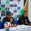 Coach Rahmad Darmawan dan Ruben Sanadi pada konferensi pers jelang menghadapi Kendal Tornado FC 