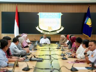 Pertemuan Gubernur Papua, Matius Fakhiri dengan tim audit dari Kemenkes / Istimewa