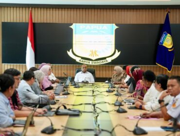 Pertemuan Gubernur Papua, Matius Fakhiri dengan tim audit dari Kemenkes / Istimewa