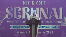 Wakil Gubernur Papua, Aryoko Rumaropen pada peluncuran program SERUNAI / dok Papua.go.id