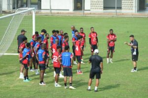 Persipura ketika berlatih di Jakarta 