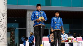 Gubernur Papua, Matius D. Fakhiri dalam upacara peringatan HUT KORPRI / Istimewa