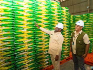 Gubernur Papua, Matius D. Fakhiri mengecek stok beras di gudang Bulog / Istimewa