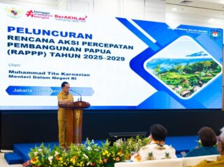 Mendagri Muhammad Tito Karnavian pada acara Peluncuran RAPPP Tahun 2025–2029 di Kantor Kementerian Perencanaan Pembangunan Nasional (PPN)/Badan Perencanaan Pembangunan Nasional (Bappenas), Jakarta, Selasa (16/12/2025) / Istimewa