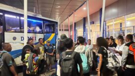 Tampak penumpang mudik gratis jalur darat sedang mengantre / Istimewa