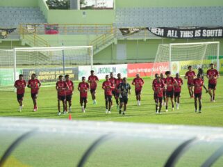 Skuad Persipura berlatih jelang menghadapi Barito Putera 
