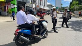 Pengendara yang kedapatan melanggar dalam operasi Keselamatan Cartenz / dok Polresta Jayapura Kota