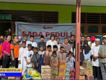 Penyaluran bantuan dari SAGA Group kepada panti dan pondok pesantren / Istimewa