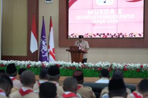 Wagub Papua saat membuka Musda X Pramuka / Istimewa