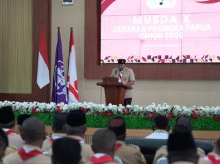 Wagub Papua saat membuka Musda X Pramuka / Istimewa