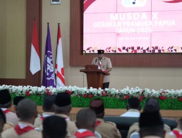 Wagub Papua saat membuka Musda X Pramuka / Istimewa