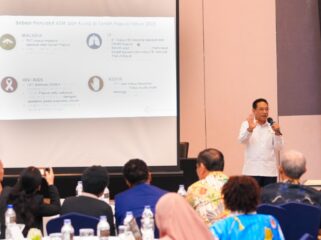 Wamenkes RI, Benjamin Paulus Octavianus saat memaparkan data kasus penyakit / Istimewa