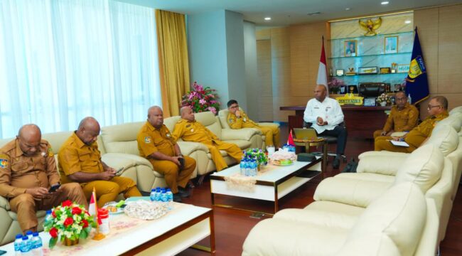Kepala BBPPKS Regional VI Papua Kemensos RI, John Herman Mampioper ketika bertemu dengan Gubernur Matius D. Fakhiri / Istimewa