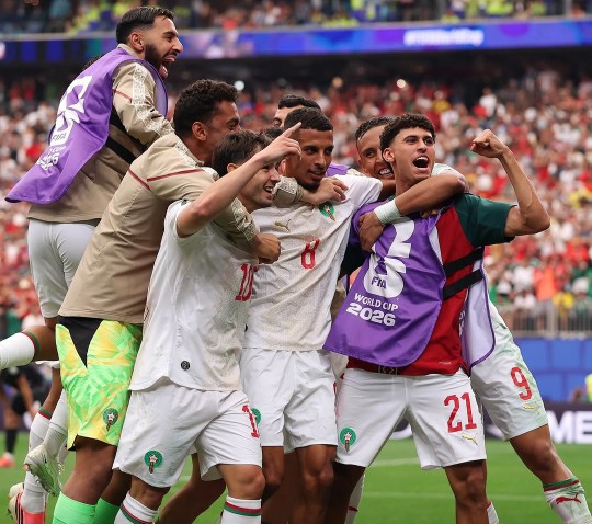 Selebrasi pemain Maroko / equipedumaroc